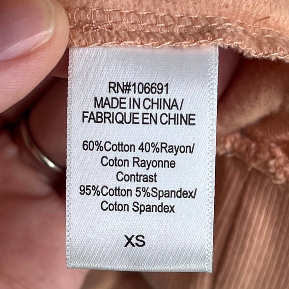 YFB NWT Young Fabulous & Broke Peach Piper Cowl Neck Hoodie Sweatshirt XS - Picture 6 of 7